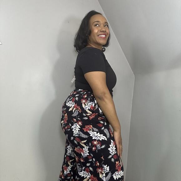 JAASE Boho Festival Floral Wide Leg Palazzo Pants Travel Sequins Hippie Resort - Picture 3 of 12